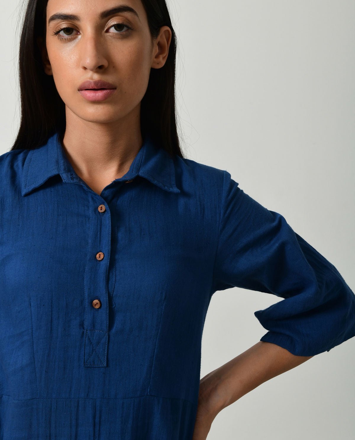 Blue Collar Jumpy Dress - CiceroniDressesRias Jaipur