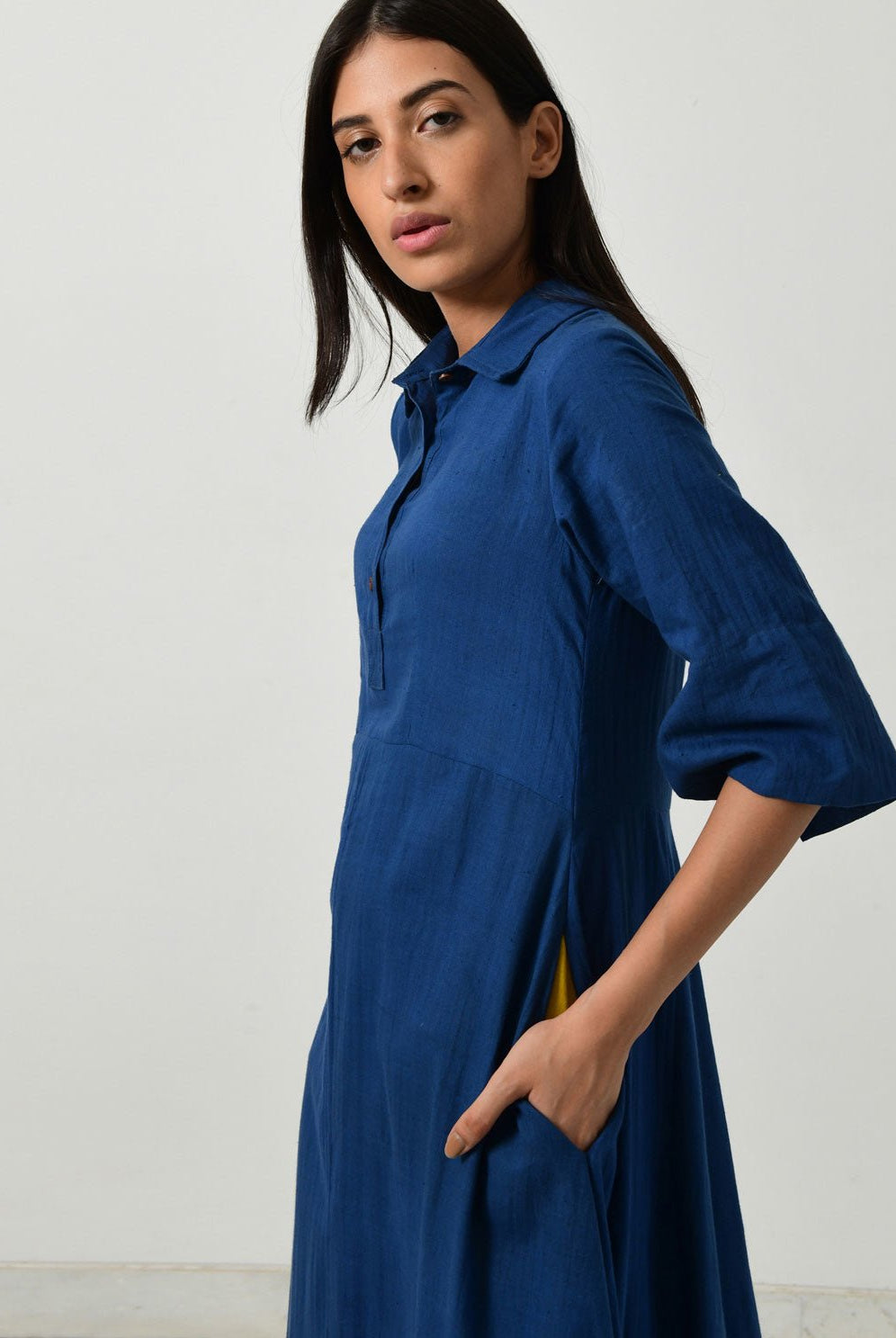 Blue Collar Jumpy Dress - CiceroniDressesRias Jaipur