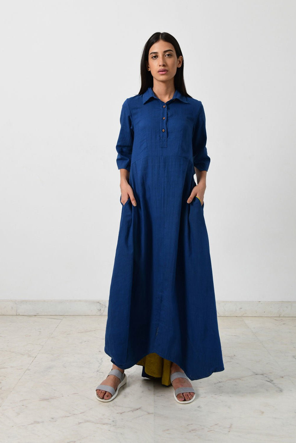 Blue Collar Jumpy Dress - CiceroniDressesRias Jaipur
