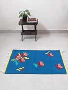 Blue Daisy Dhurrie - CiceroniThe Mango Tree