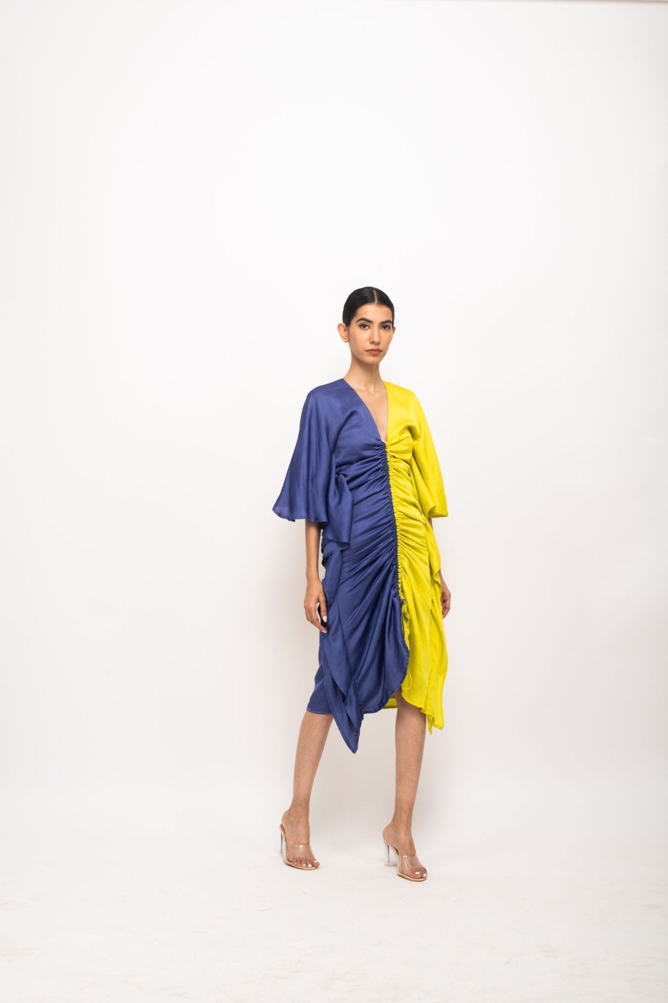 Blue-Neon Kaftan Bodycon Dress - CiceroniDressNeora