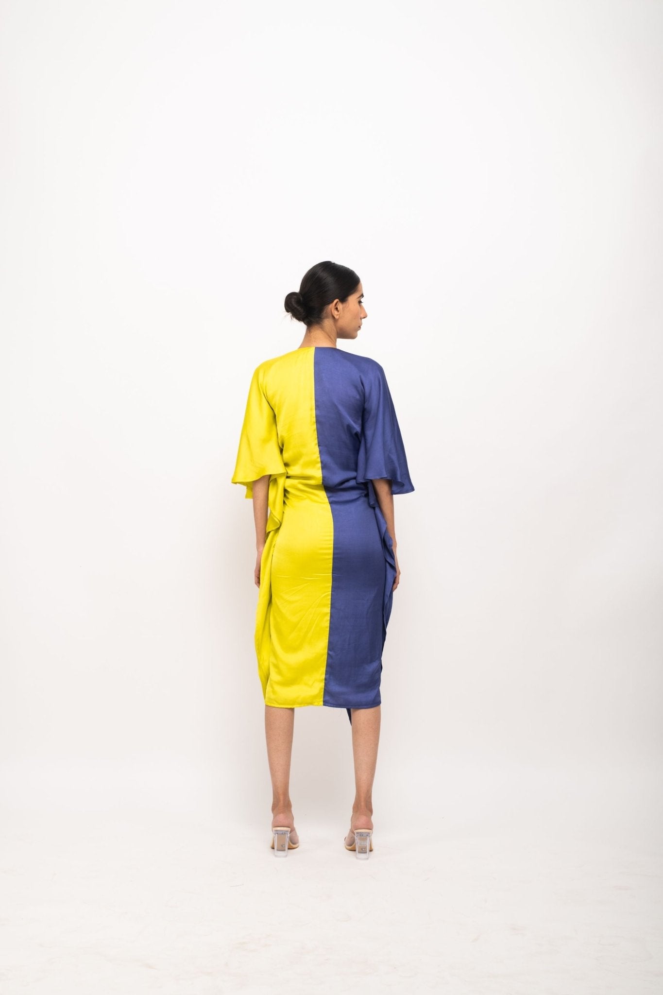 Blue-Neon Kaftan Bodycon Dress - CiceroniDressNeora