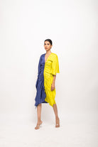 Blue-Neon Kaftan Bodycon Dress - CiceroniDressNeora