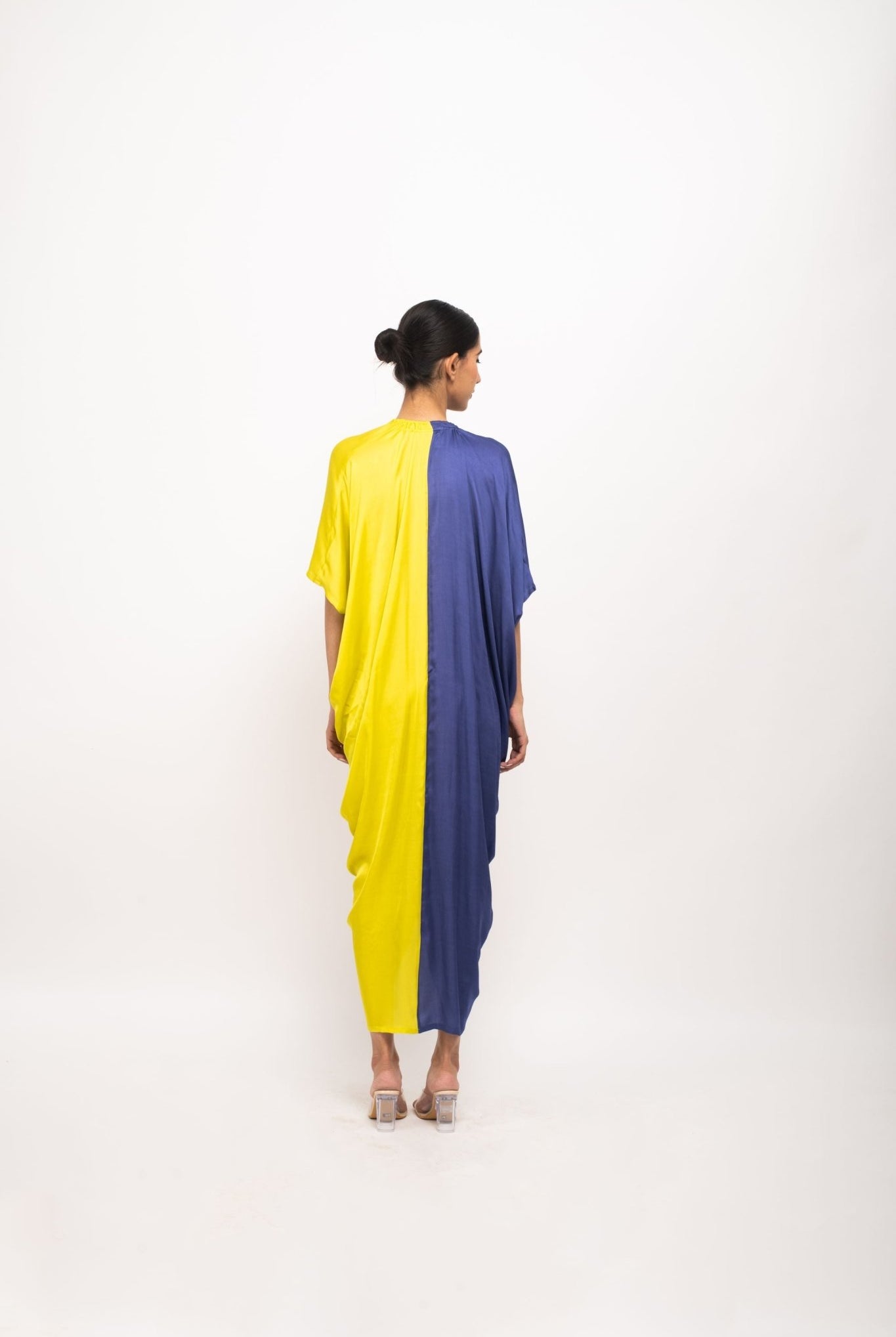 Blue-Neon Rouching Cape - CiceroniDressNeora