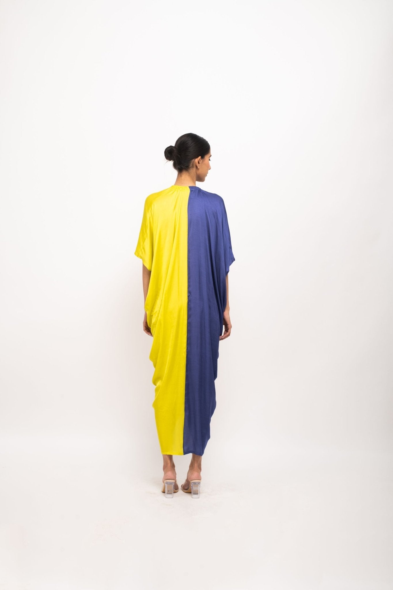 Blue-Neon Rouching Cape - CiceroniDressNeora
