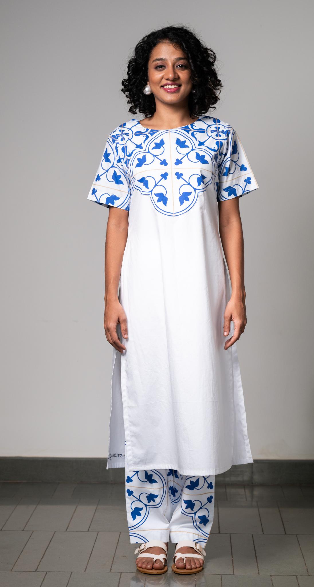 Blue Tile Affinity Set - CiceroniKurta SetPrachi Kamat