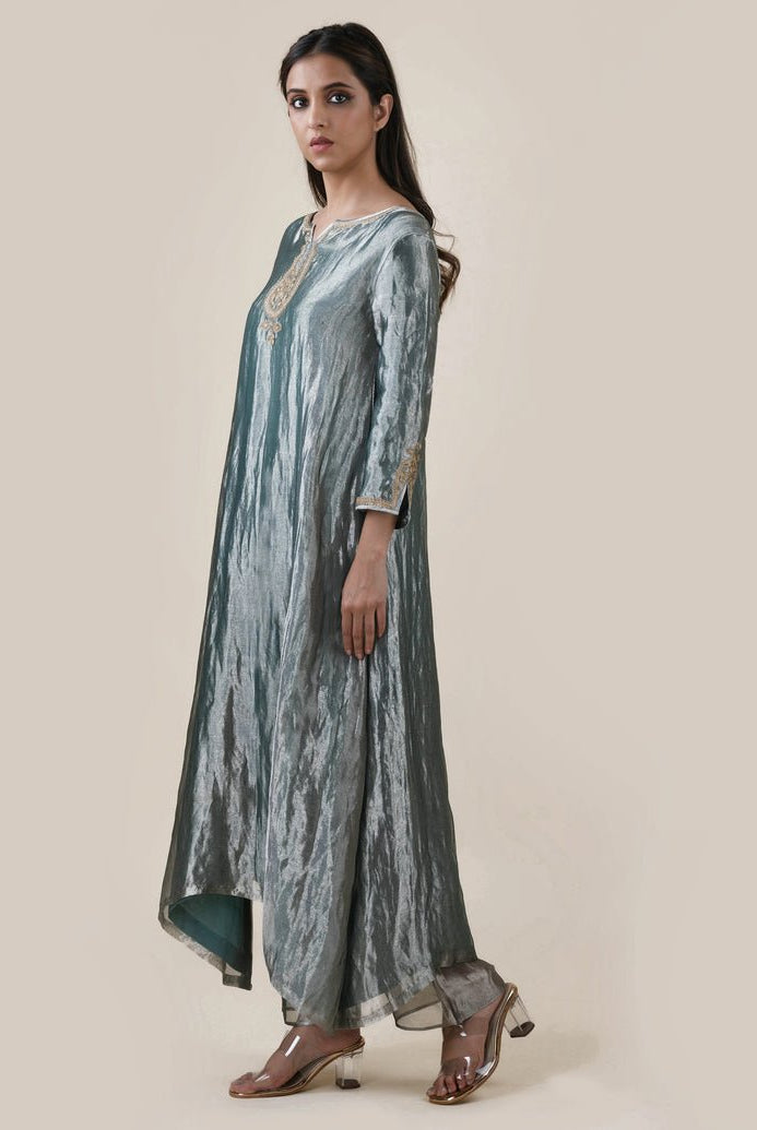 Blue Tissue - A-line Kurta Set - CiceroniBhavik Shah