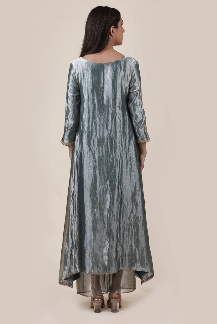 Blue Tissue - A-line Kurta Set - CiceroniBhavik Shah