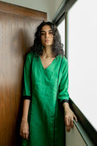 Bottlegreen Linen Kurta - CiceroniKurtaSilai Studio