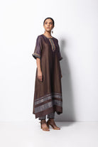 Brown Chanderi Silk Kurta Set with Dupatta - CiceroniBhavik Shah