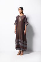 Brown Chanderi Silk Kurta Set with Dupatta - CiceroniBhavik Shah