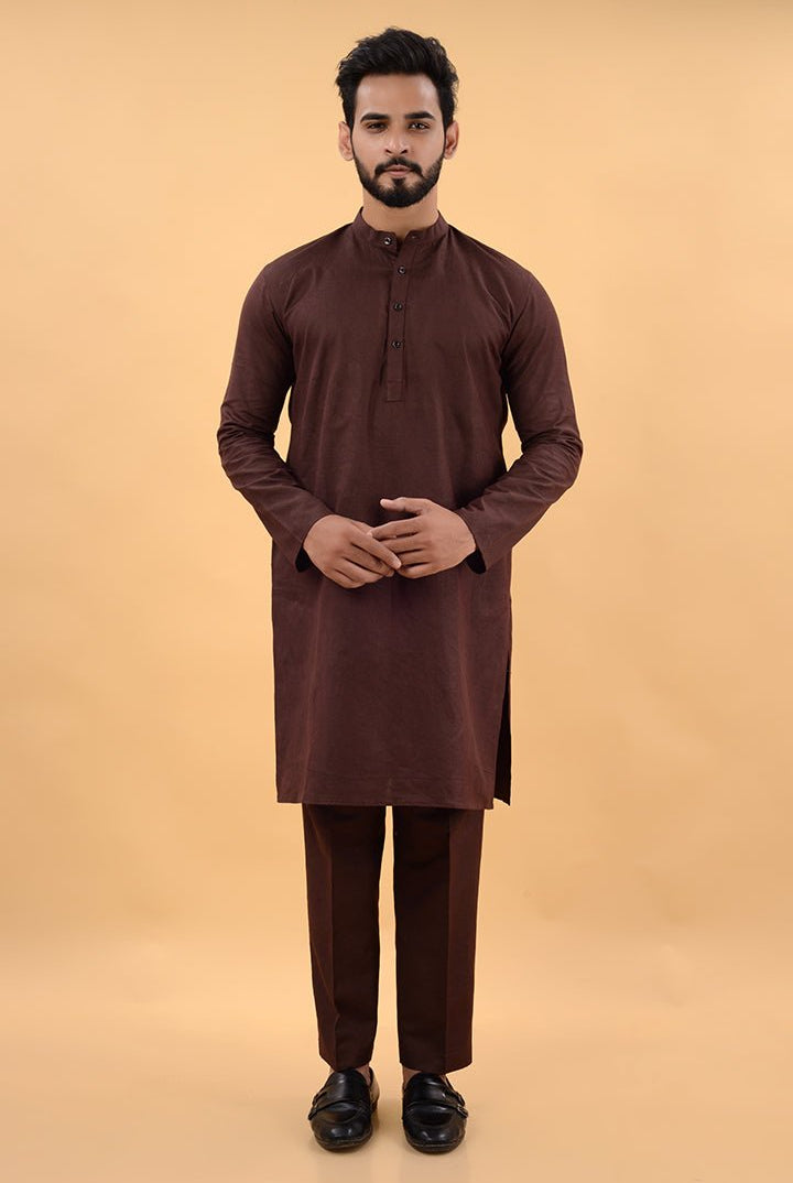 Brown Classic Kurta Set - CiceroniKurta SetHouse Of K.C