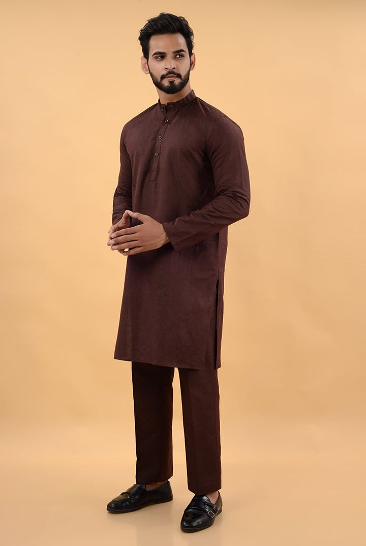 Brown Classic Kurta Set - CiceroniKurta SetHouse Of K.C