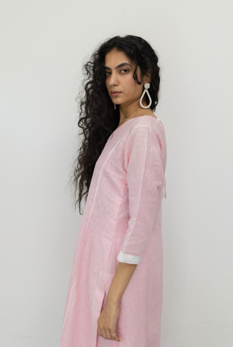 Bubblegum Linen Kurta and Pants Set - CiceroniCo-ord SetSilai Studio
