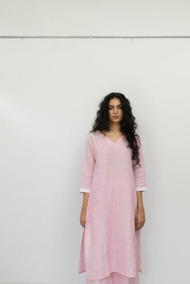 Bubblegum Linen Kurta - CiceroniKurtaSilai Studio