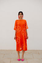 Burnt Orange Bandhani Dress - CiceroniDressesSilai Studio