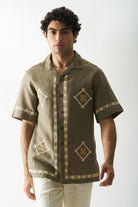 Call Me Aesthetic - Mens Hand Embroidered Pure Linen Shirt - CiceroniShirtsCultura Studio