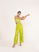 Candy Silk Corset Set In Green - CiceroniCo-ord SetShriya Singhi