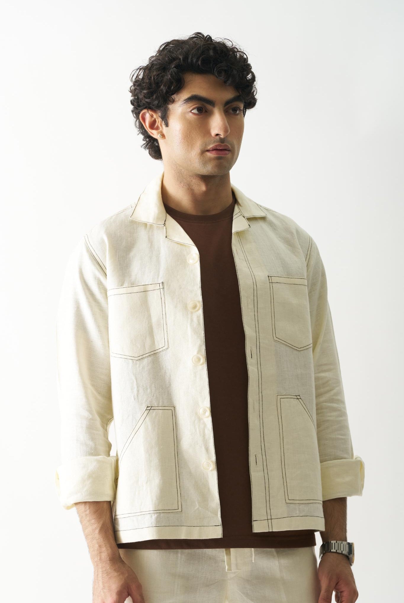 Caramel Cascade Linen Jacket - CiceroniJacketsCultura Studio