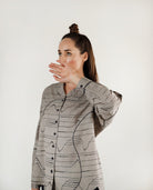 Charcoal Waves Oversized Shirt - CiceroniShirtRias Jaipur
