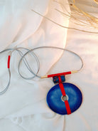 Circular Blue and Red Glass Neckpiece - CiceroniNeckpieceBoundless by Shilpi