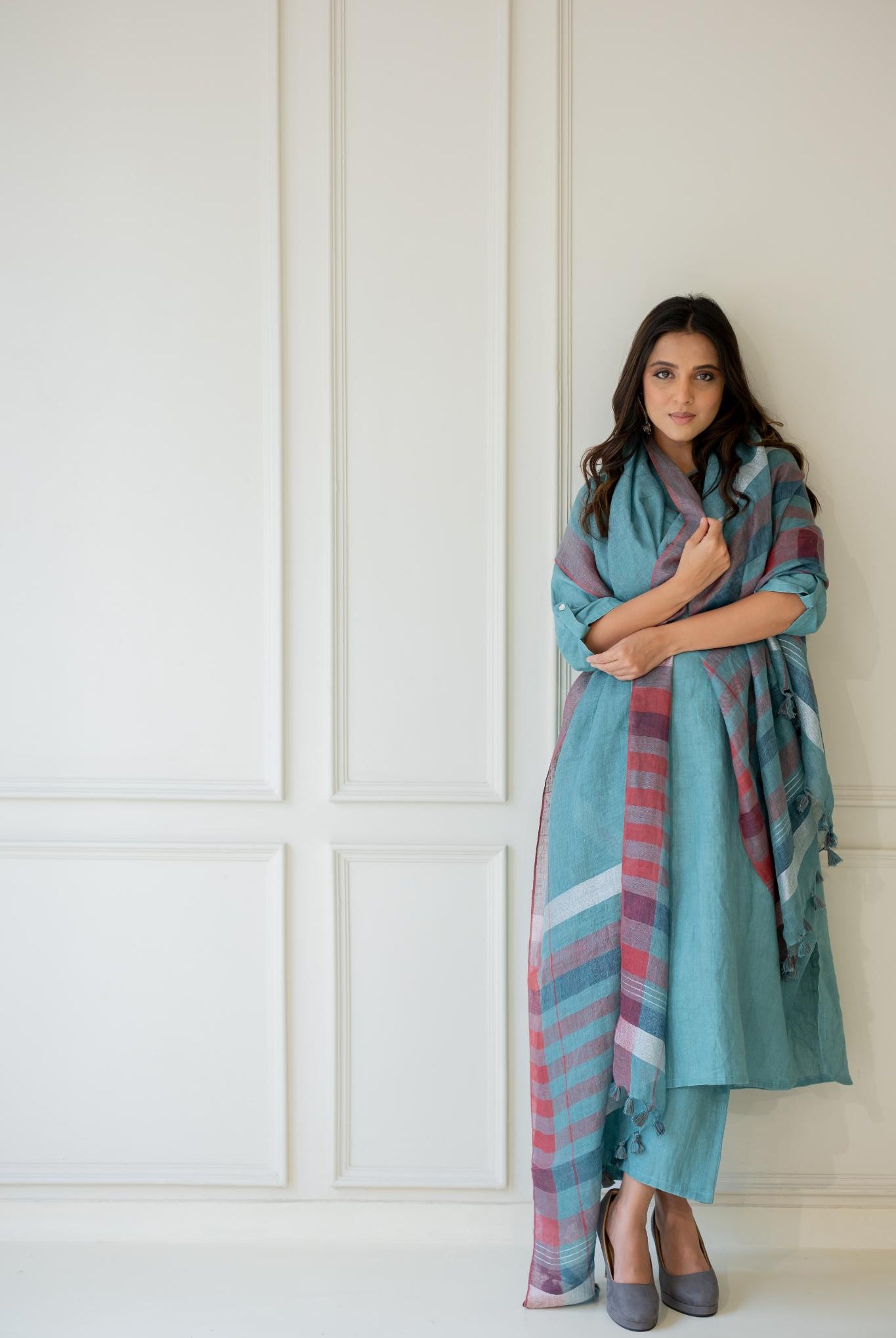 Coastal Lagoon Linen Kurta Set - CiceroniKurta SetSilai Studio