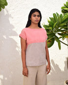 Colour-Block Linen Top - CiceroniTopsSonica Sarna