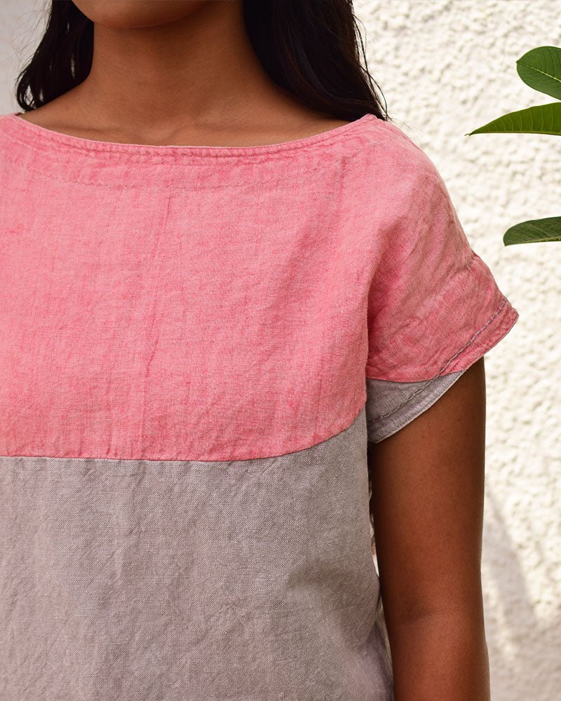 Colour-Block Linen Top - CiceroniTopsSonica Sarna