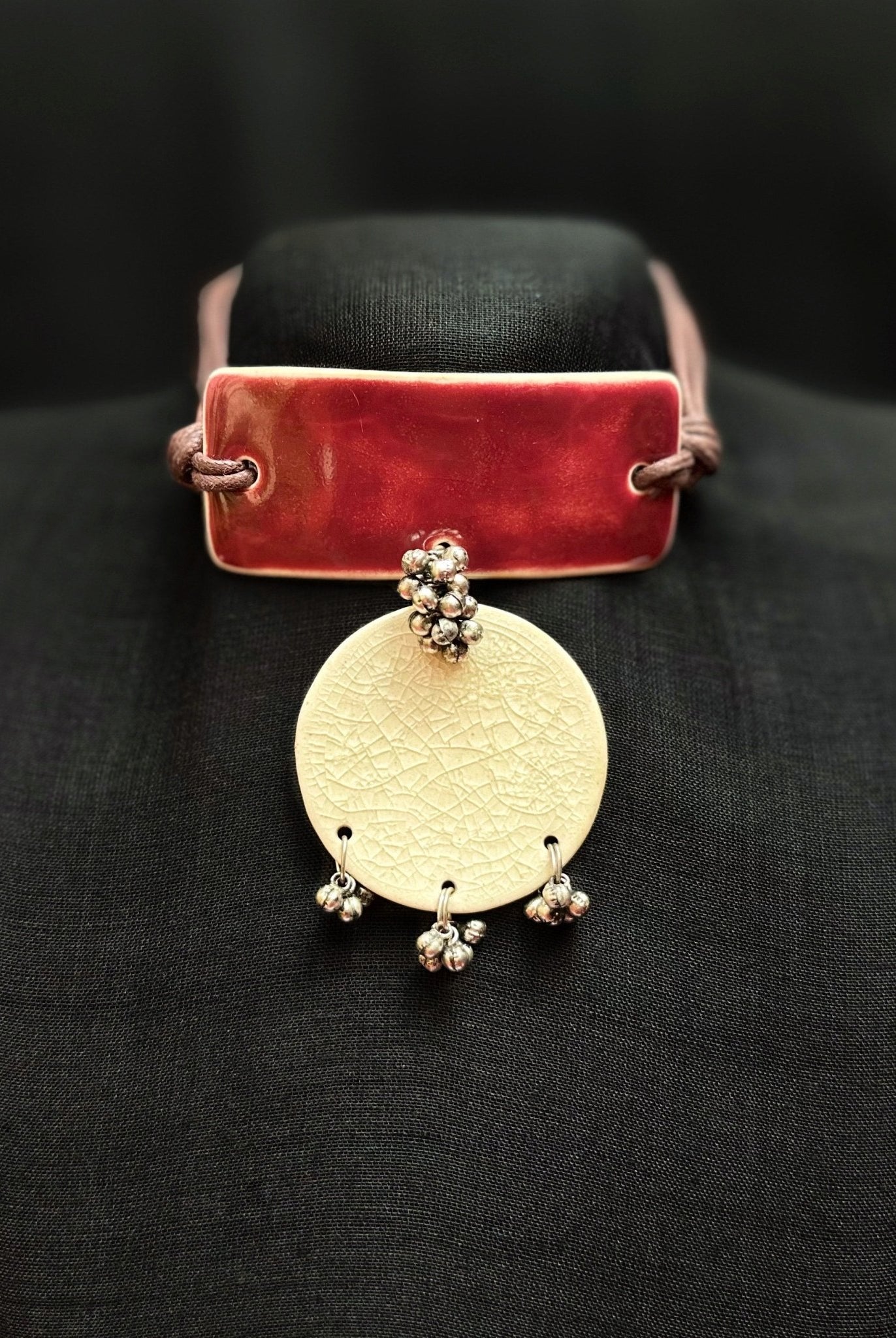 Crackled Charm | Cherry & Cream Choker - CiceroniChokerChaakmaati