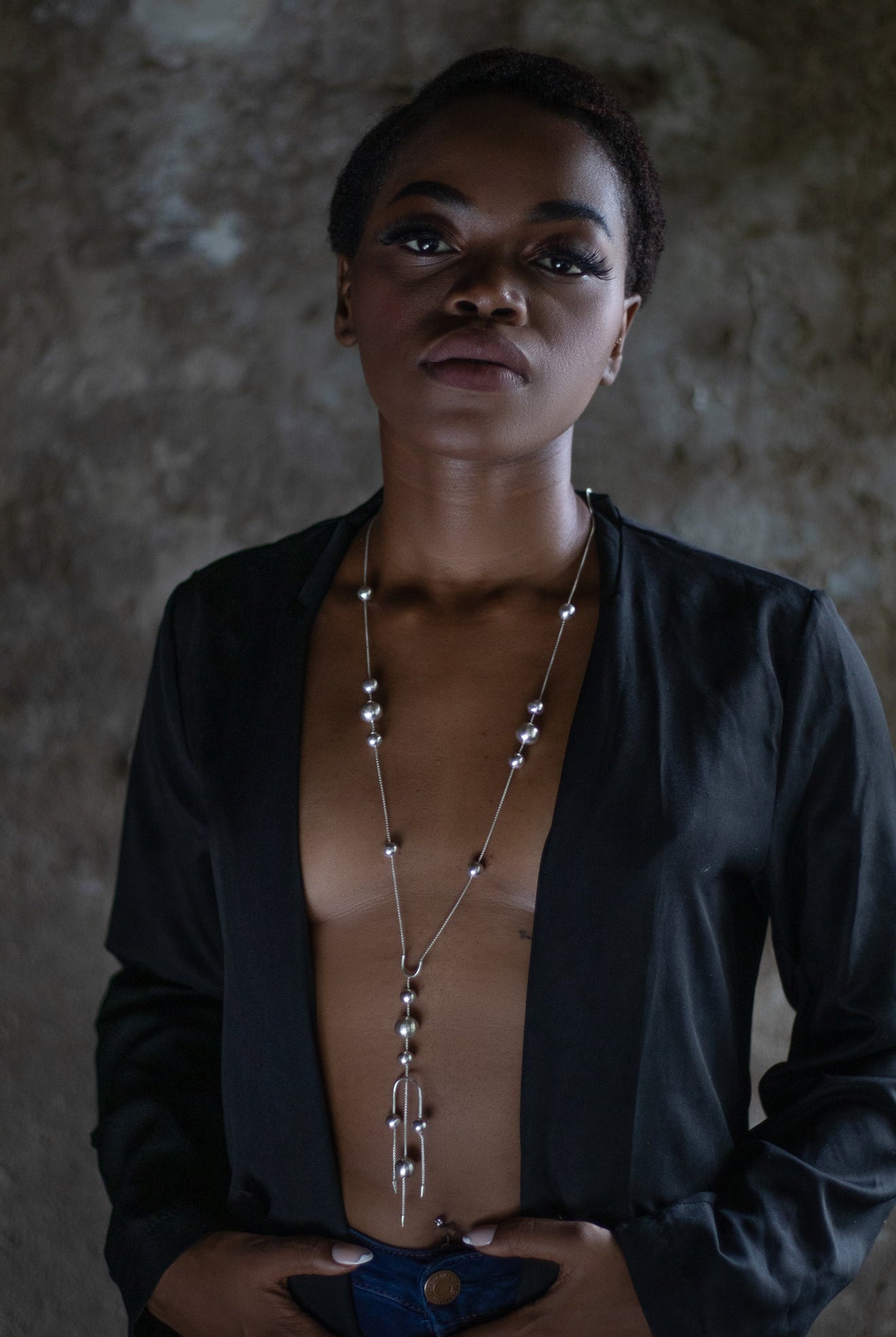 Deco Silver Trio Lariat - CiceroniBaka