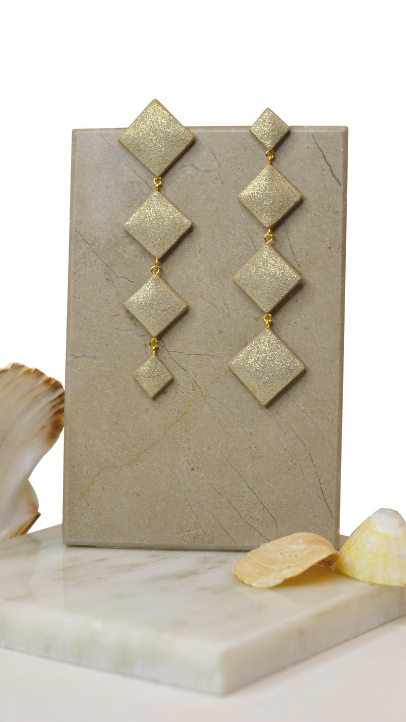 Diamond Danglers Gold - CiceroniEarringsNoupelle