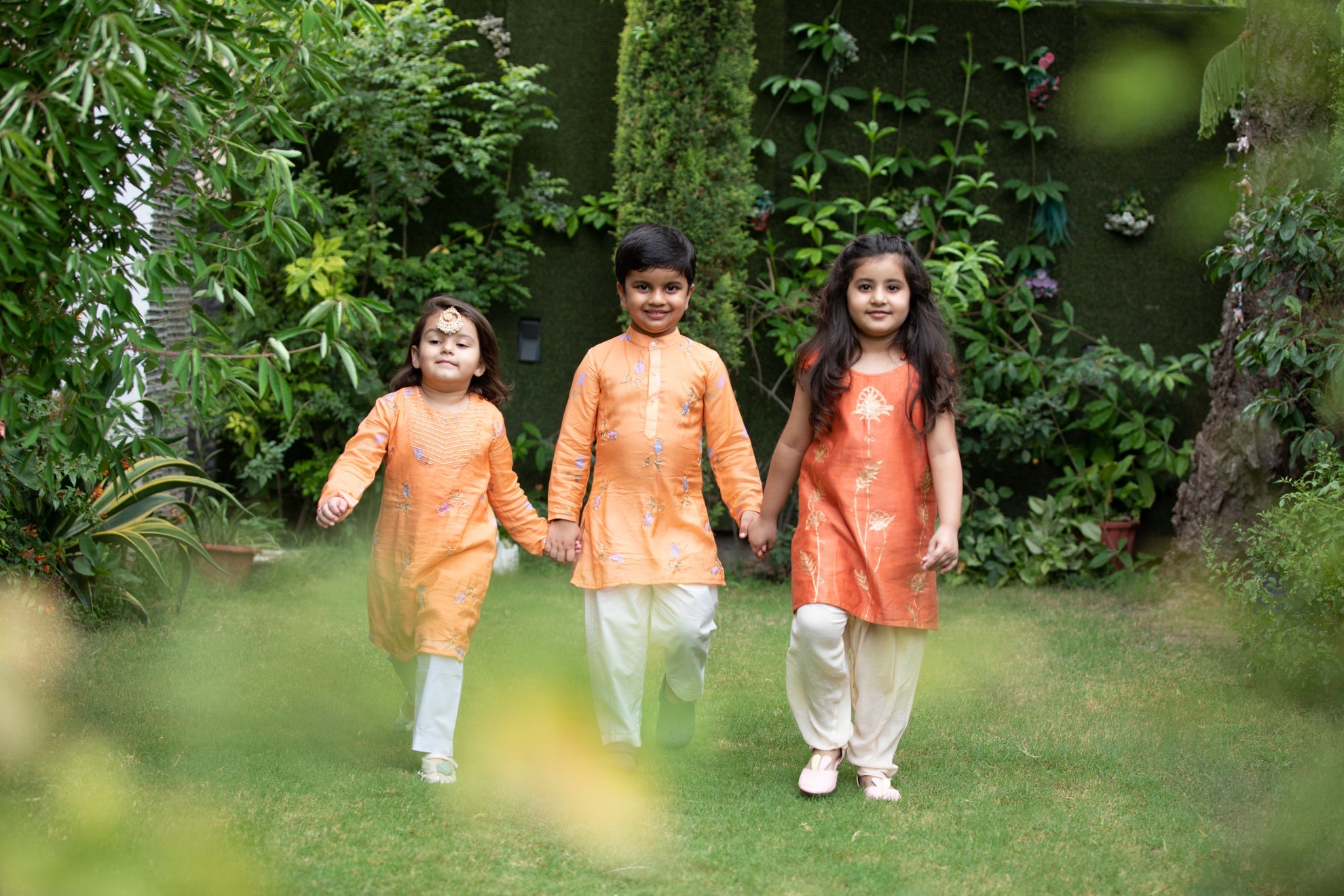 Digital Print Muslin Kurta Pajama In Orange - CiceroniMr. Brat