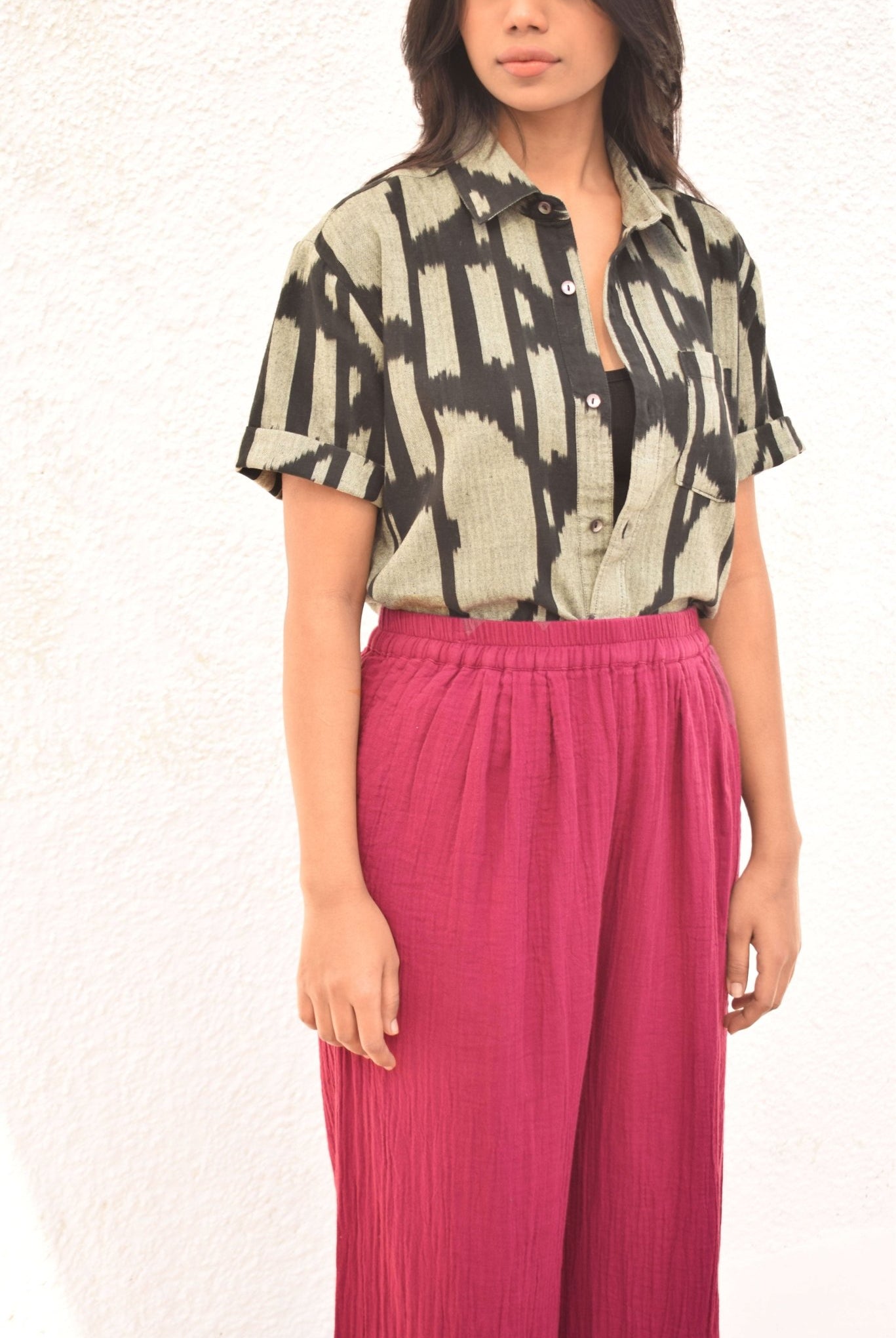 Double Cloth Purple Wide Leg Pant - CiceroniPantsSonica Sarna