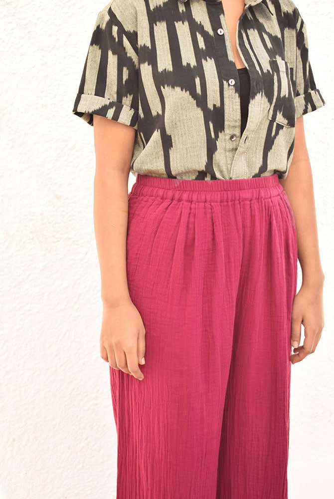 Double Cloth Purple Wide Leg Pant - CiceroniPantsSonica Sarna