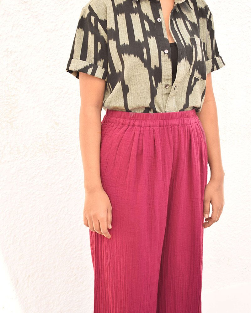 Double Cloth Purple Wide Leg Pant - CiceroniPantsSonica Sarna