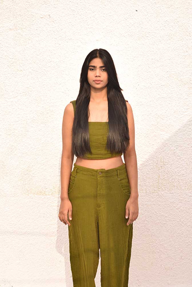 Double Cloth Reversible Magenta /Green Bustier - CiceroniBustierSonica Sarna