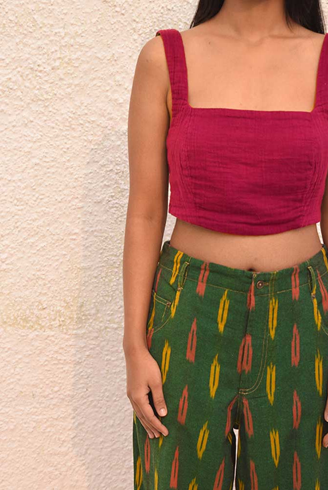 Double Cloth Reversible Magenta /Green Bustier - CiceroniBustierSonica Sarna