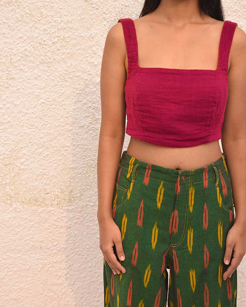 Double Cloth Reversible Magenta /Green Bustier - CiceroniBustierSonica Sarna