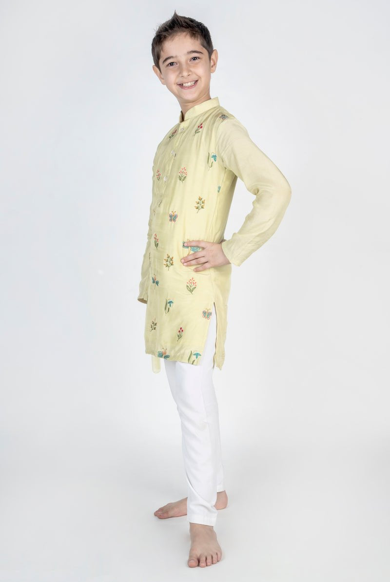 Dragon Fly Buta Embroidered Kurta Set - CiceroniKurta Set, Festive wearMr. Brat