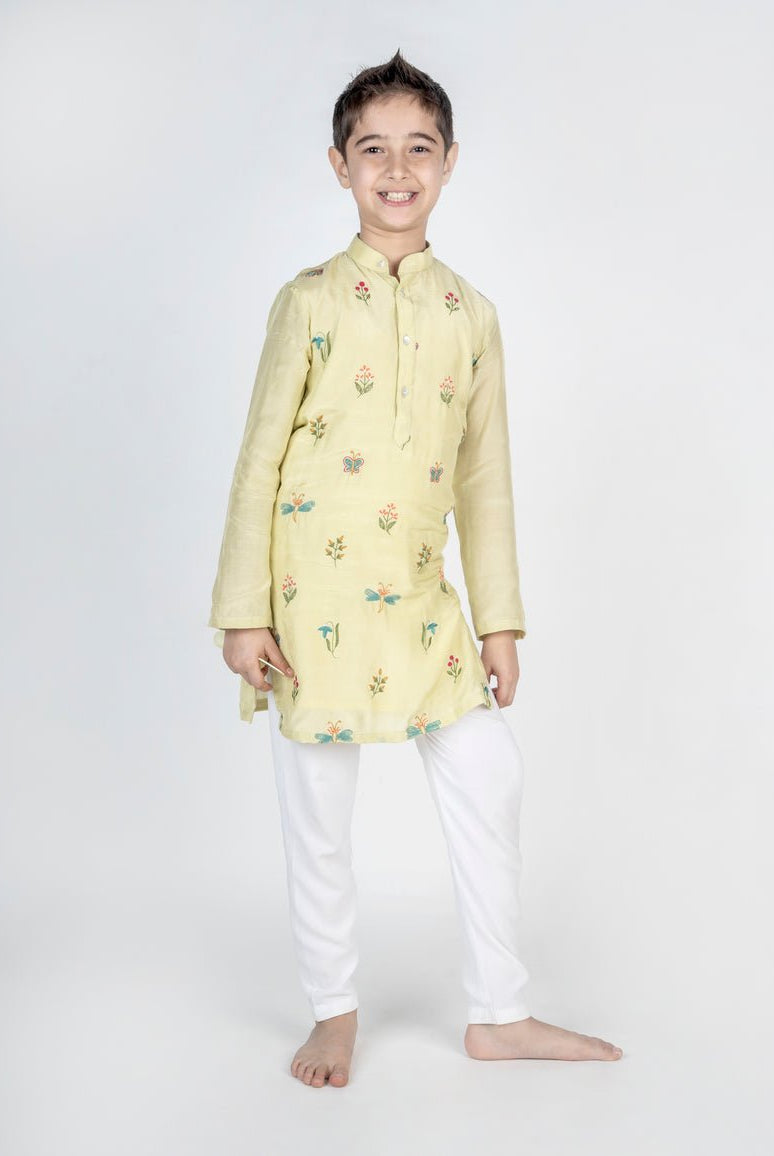 Dragon Fly Buta Embroidered Kurta Set - CiceroniKurta Set, Festive wearMr. Brat