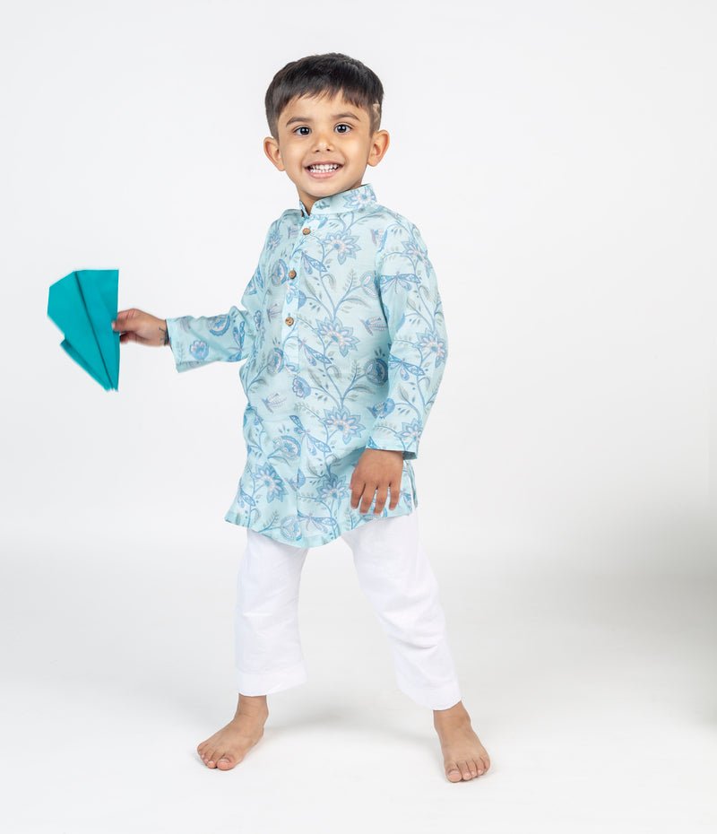 Dragon Fly Jaal Printed Kurta Set - CiceroniKurta Set, Festive wearMr. Brat