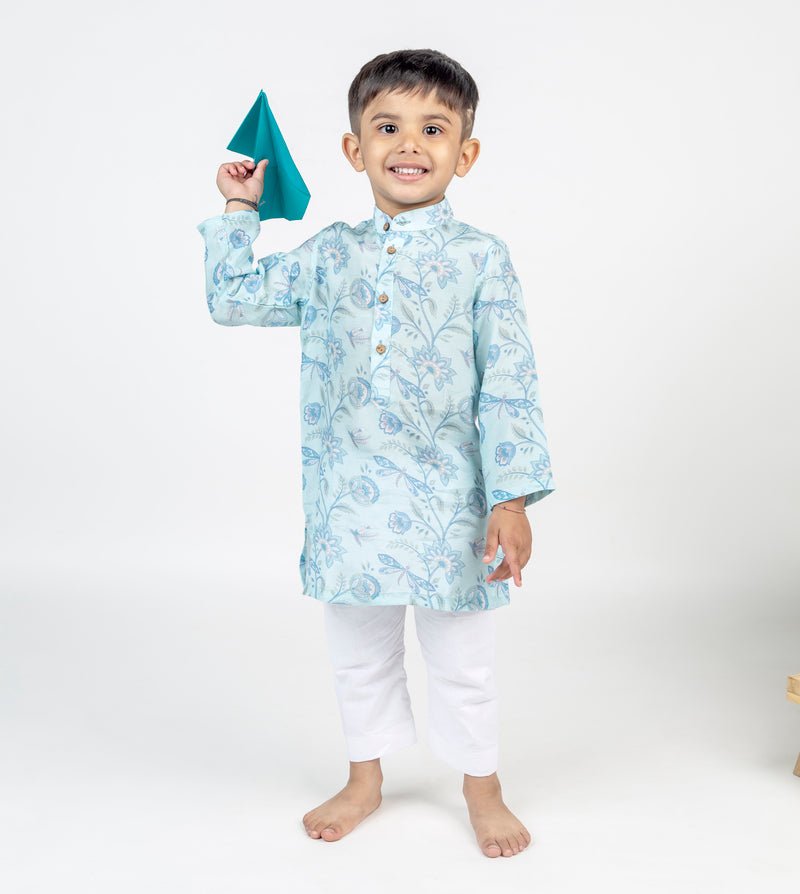 Dragon Fly Jaal Printed Kurta Set - CiceroniKurta Set, Festive wearMr. Brat