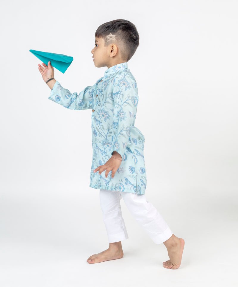 Dragon Fly Jaal Printed Kurta Set - CiceroniKurta Set, Festive wearMr. Brat