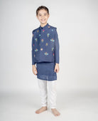 Dragonfly Multicolour Hand Embroidered Jacket Set - CiceroniKurta Set, Festive wearMr. Brat