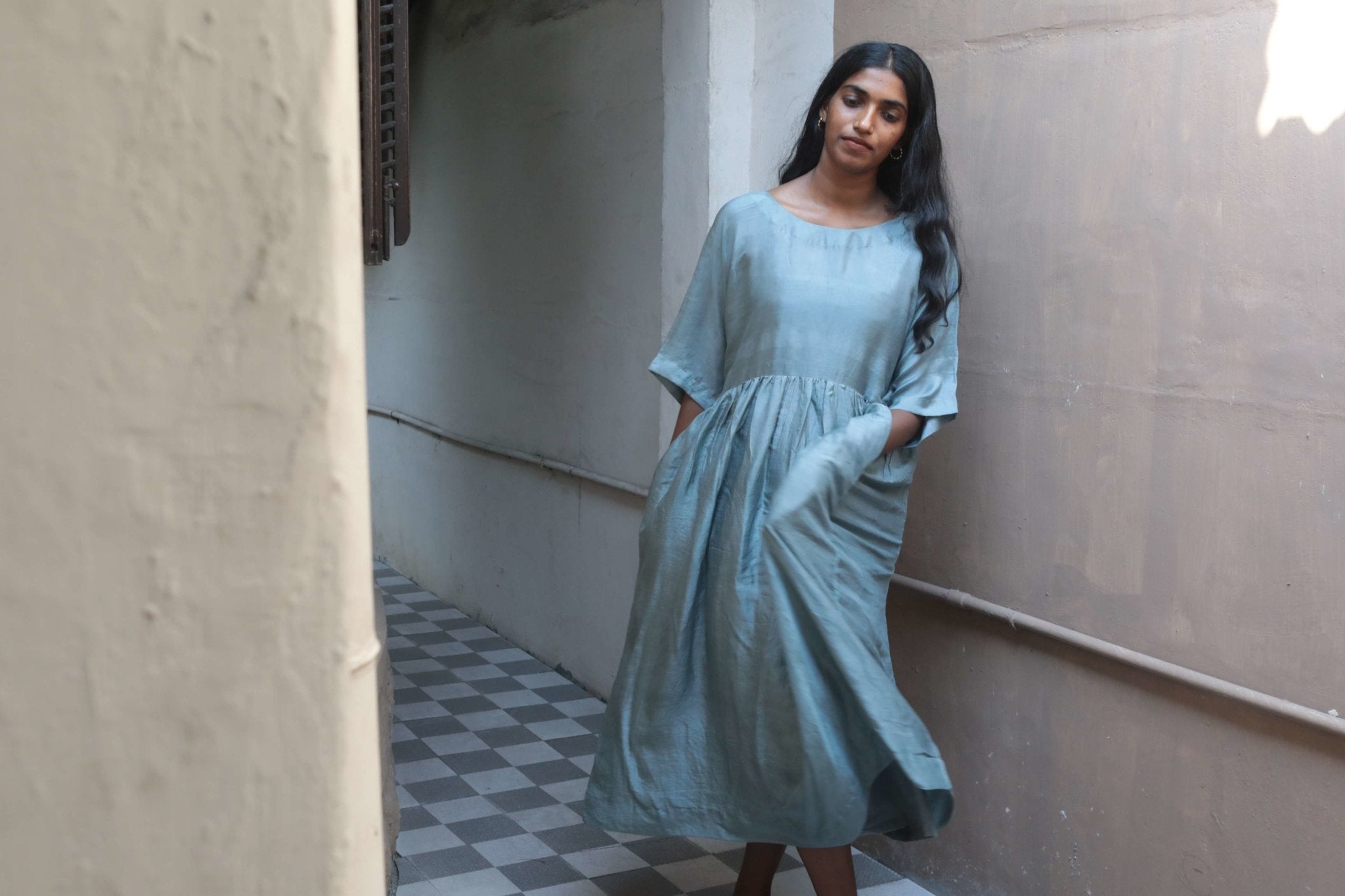 Dusty Blue Dress - CiceroniDresseswith N.