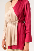 Ecru-Wine Full Co-ord Set - CiceroniNeora