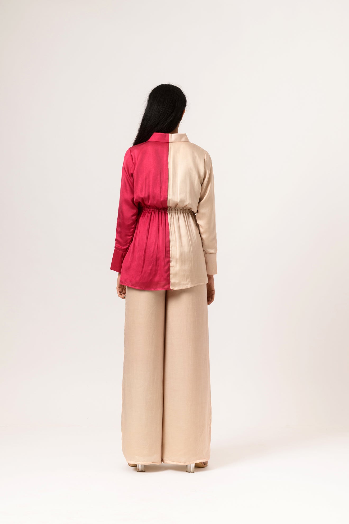 Ecru-Wine Full Co-ord Set - CiceroniNeora