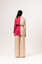 Ecru-Wine Full Co-ord Set - CiceroniNeora