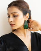 Emerald Embroidered Flat Hoops - CiceroniNoupelle