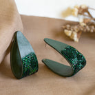 Emerald Embroidered Flat Hoops - CiceroniNoupelle